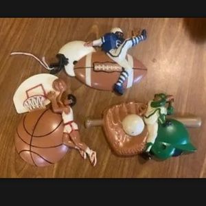 3Vtg Burwood Homco Basketball Baseball Football Wall Accents Decor Plaques #3213